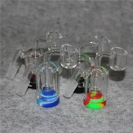 2.2 Inches Glass Ash Catcher Silicon Base 14mm smoking Water Bong Pipes AshCatchers Bubbler Ashcatcher 45 90 Degree