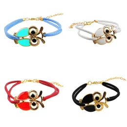 Lackingone bracelets for women pulseras vintage owl Leather bracelet Statement Accessories Jewelry