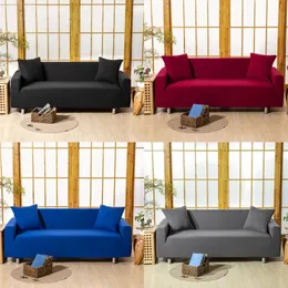 Vin Röd fast Simple Simply Sofa Cover Slipcover Stretch Elastic Spanex / Polyesterstol LoveSeat L Form Sofa Protector LJ201216