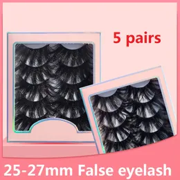 5 Pairs 5D Faux Mink Hair Soft False Eyelashes Fluffy Wispy Long Thick Lashes Handmade Soft Eye Lash Makeup Extension Tools