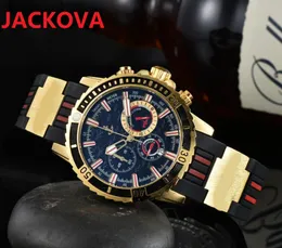 Wysokiej jakości wszystkie tarcze działające zegarki przestępcze gumowa silikonowa klamra dzień zegarek z datownikiem mężczyźni specjalny projektant zegarek z mechanizmem kwarcowym super prezenty 2022