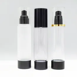 100ml 20st Frosted Tom Airless Lotion Cream Pumpflaska, Airless Spray Perfume Flaskor, Svart Essensbehållare