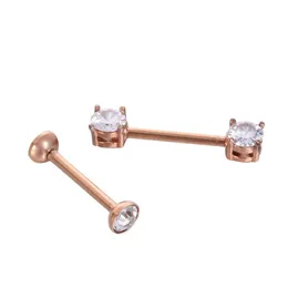 1pcs Stainless Steel Zircon Barbell Tongue Ring Labret Piercing Tragus Earring Tongue Piercing Ball Body Jewelry Pircing Lengua F jllEPV