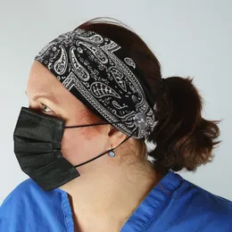 Druckmaske Stirnband mit Knopf Baumwollkreuzung Anti-Hair-Band-Masken Kopftuch weiches Yoga Sportband Großhandel