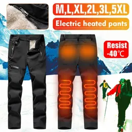 Uomo Donna USB Riscaldamento elettrico Inverno Plus USB Pantaloni caldi riscaldati intelligenti Pantaloni caldi al ginocchio in velluto Pantalone per sport all'aria aperta