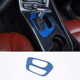 Blue Gear Shift Box Panel Trim Cover för Dodge Challenger 2015 upp bil styling bil interiör tillbehör