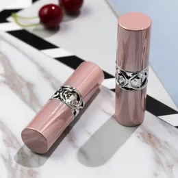 Hochwertige rosa Farbe leere Lippenstifthülse 12,1 mm Luxus Frauen Lippenbalsam Maquiagem Container Verpackung Flaschen 15 teile/los