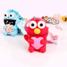 KPOP Cute Chain Cartoon Kobieta Anime Łańcuch Elmo Doll Tassel Torba Wiszące Wisiorek Key Blue Ring Boyfriend Prezenty