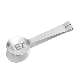 Återanvändbar Rostfritt Stål Tea Bag Tongs TeaBag Squeezer Strålhållare Grip Metal Spoon Mini Sugar Clip Tea Leaf Siler 9093