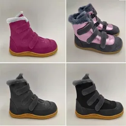 Tipsietoes topp varumärke barfota äkta läder baby toddler tjej pojke barn skor för mode vinter snö stövlar lj201027