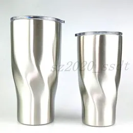 The latest 30OZ and 20OZ stainless steel natural color twist cup cold insulation mug hemp coffee beer mug water cup free shipping