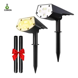 2 pack Solar Landskap Spotlights 20Lleds Vattentät Solar väggljus Utomhus Garden Driveway Porch Solar Spot Light Lamp