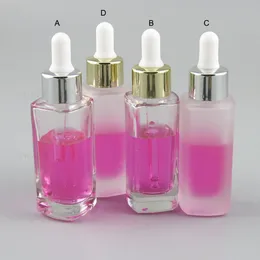 Frost Clear Glass Essential Oil Bottle With Dropper 1OZ Container 30ml Transparent perfume bottles 20pcs