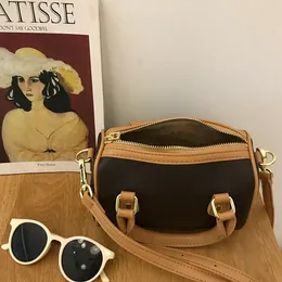 ミニボストンバッグキャンバス純正革の女性メッセンジャーバッグの電話財布ファッションサッチェルナノピローショルダーバッグハンドバッグ