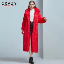 2020 Luxury X-Long Plus Taglia S - 6XL Moda Cappotto in pelliccia sintetica Donna High Street Vintage Rosso Nero Cappotti in pelliccia sintetica Soffici giacche1