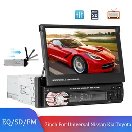1d 7 "Carro Rádio EQ Bluetooth Screen Retrátil SD FM USB AUX MP5 Player para Universal Nissan Kia Hyundai Polo Toyota