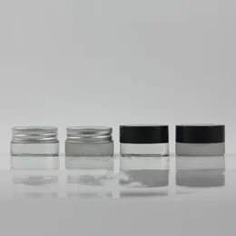 5g högkvalitativ glaskrämburk med aluminiumslock, kosmetisk behållare, kosmetisk förpackning, 5cc glasburk