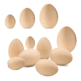 Trä ägg påsk simulering diy handmålade trä ägg dagis målning verktyg barn påskgåvor s m l