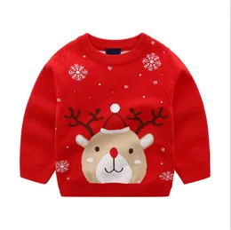 2-7T Natale Bambino Bambino Vestiti per ragazze Autunno Inverno Caldo pullover Top alce Cartone animato carino maglione Ragazzi vestiti Natale