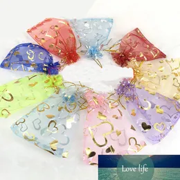 100pcs/lot 7*9cm/9x12cm Organza Bags Candy Bags Organza Drawstring Pouches Gift Jewelry Packing Mariage Wedding Bags Wholesale