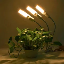 New Design 60W 5V Dimmable Three-head Flat Clip Corn Plant Light hot Full Spectrum Warm White 3000K 132LED Silver (Actual Power 20W)