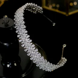 Gelin Zirkon Taçları Düğün Tiaras Saç Takı Diadema Tiara De Noiva Corona Nupcial Düğün Aksesuarları150t