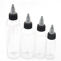 100pcs E Liczba 30 ml 60 ml 100 ml 120 ml plastikowe butelki z plastikiem plastikowe Kształt pióra Pusta butelka jednorożca z wyłączonymi kołpakami T200819285C