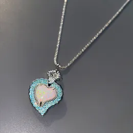 2020 Gwiazda samego stylu Radiant Heart Sterling Silver 925 Naszyjnik Musujące Glitter Łańcuch łańcucha łańcucha dla mężczyzn i kobiet