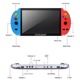 RS-09 Gra wideo 7 Inch LCD Double Rocker Portable Nostalgic Host Handheld Retro Game Console MP5 dla GBA SFC MD Arcade Games