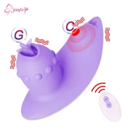 レディースパンティーバイブレーターワイヤレスウェアラブルGスポット振動舌舐めクリトリス刺激装置女性オナニーセックスフィジット玩具0216