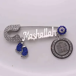 Muzułmanin Islam Turecki Zły Eye Koran Cztery Qul Suras Mashallah Ze Stali Nierdzewnej Broszka Baby Pin