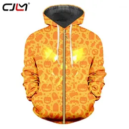 Moletom de moletons masculinos CJLM Casual masculino 3D Pumpkin Zipper Halloween Skulls Man Sweatshirt1