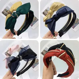 Hairband Rabbit Ears Cloth Bow Pałąk Kobiety Dziewczyny Heat Head Hoop Zespoły Akcesoria do Hairbands Hairbands Heatwear