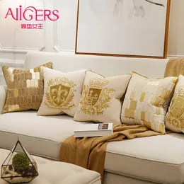 Avigers Luxury Embroidery Cushion Cover Velvet European Pillow Cover Gold PillowCase Geometry Home Decorative Sofa Throw Pillow 201123