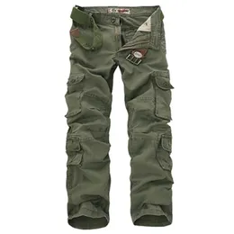 Fashion Military Cargo Pants Men Loose Baggy Tactical Trousers Oustdoor Casual Cotton Cargo Pants Men Multi Pockets Big size 220311