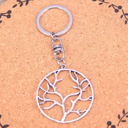 Fashion Keychain 40mm Tree Ramo pingentes de joalheria Diy Carra -chave do anel da corrente de cadeia S￣o lembran￧a para presente