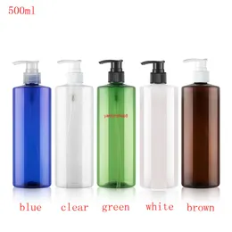 12 pz 500 ml bianco blu marrone pressa pompa lozione bottiglie gel doccia shampoo fiale campione vuoto contenitori di imballaggio cosmetici buon pacchetto