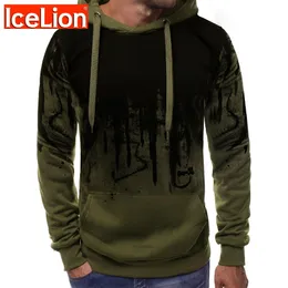 Icelion Moda Bluzy Mężczyźni Marka Bluzy Bawełniane Przyciski Hip Hop Mens Odzież Sportswears Wiosna Jesień Męski Z Kapturem Swetry 201103