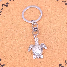 Fashion Keychain 26*23mm Tortoise Turtle Sea Pendants Diy Jewel Car Key Chain Ring Holder Souvenir f￶r g￥va