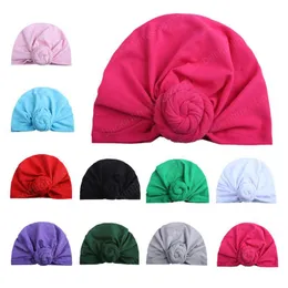 Nyfödd baby skalle mössor 10 färg spädbarn baby solida indiska kepsar barn casual donuts häckning cap barn utomhus slouchy beanie