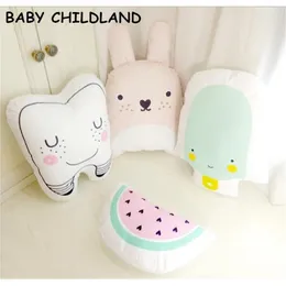 Cartoon Baby Pillow Kids Cute Educational Cushion Cotton Baby Room Decor Child Stuffed Soft Newborn Bed Doll Children Gifts LJ201014