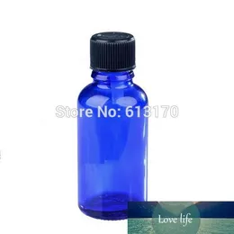 زجاجات 10PC 30ML الزجاج الأزرق مع الأسود كاب برغي 30CC فارغة الأساسية زجاجة النفط 1OZ الصغيرة قوارير عينة