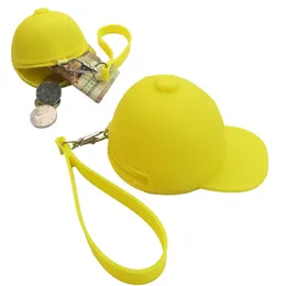 Cute Coin Purses cartoon candy color Wallets baseball cap coin bag mini hat key silicone female change hand bag CCA3126