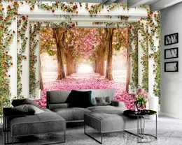 Romantico fiore mare 3d carta da parati decorazioni per la casa soggiorno camera da letto rivestimento murale carta da parati moderna HD 3d