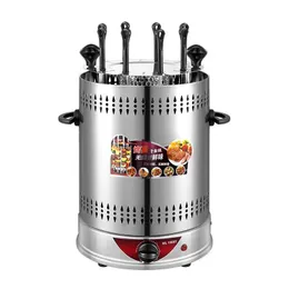 Electric Oven Home Smokeless BBQ Grill Automatic Rotating Barbecue Skewer Grilled Kebab Machine Lamb Skewers Heating Stove