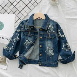 Benemaker Children's Windbreaker Unicorn Jeans Jackor för flicka Babyrockar Denim Kläder Broderi 4-14 Barn Ytterkläder LJ201125