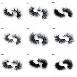 25mm 3d mink ögonfransar Fluffy Soft False Eyelash Drame Think Long Fake Eye Lashes Extension Makeup Cruelty Free Lash Wholeale