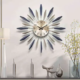 Arte Grande Relógio de Parede Nordic Mãos Mecanismo Silencioso Luxo Digital Metal Relógio De Parede Exclusivo Relogio Parede Decorativo Decorativo DG50WC H1230