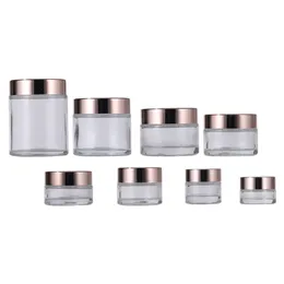 Hot Sale Clear Glass Cream Bottle 5g 10g 15g 20g 30g 50g 60g 100g Empty Cosmetic Glass Jars Containers WB3385