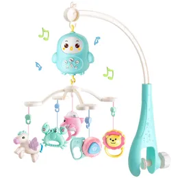 Berço de brinquedo sensorial infantil Berço recém-nascido berço bell Teether chocalhos de música giratória com luz Educação precoce enigma brinquedos lj201113